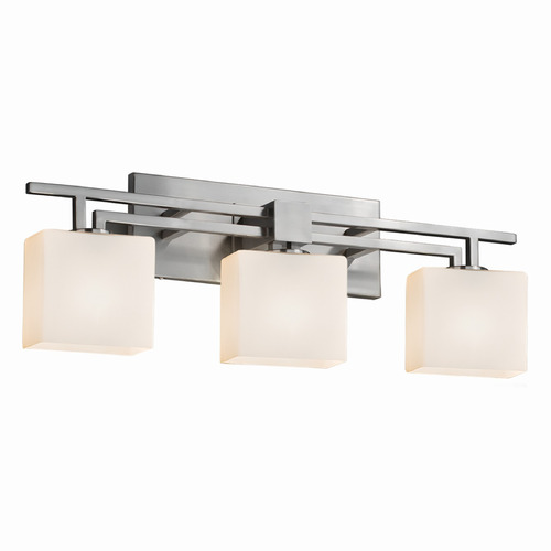 Justice Design Group Justice Design Group Aero Brushed Nickel Bathroom Light FSN-8703-55-OPAL-NCKL