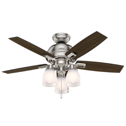 44-Inch Hunter Fan Donegan LED Ceiling Fan with Light - Brushed Nickel Finish