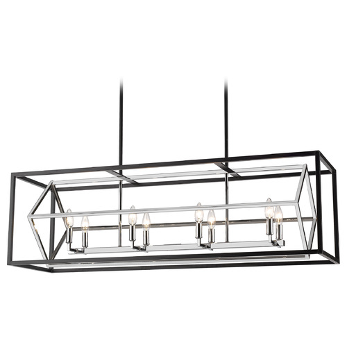 Z-Lite Euclid Chrome & Matte Black Linear Light by Z-Lite 457-8L-CH-MB