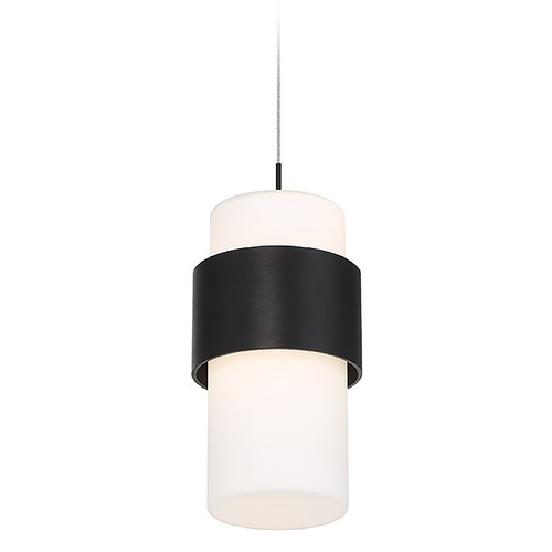 WAC Lighting Banded Black LED Mini Pendant by WAC Lighting PD-68909-BK