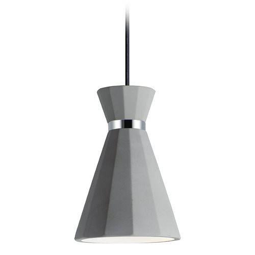 ET2 Lighting Sash LED Mini Pendant in Gray & Polished Chrome by ET2 Lighting E25036-GYPC