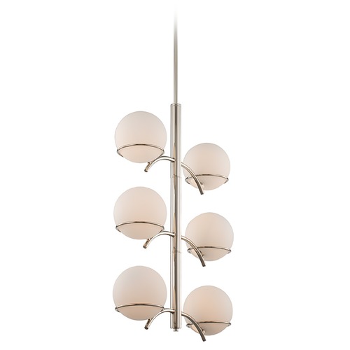 Everett 36-Inch Medium Foyer Chandelier in Polished Nickel by Kalco Lighting