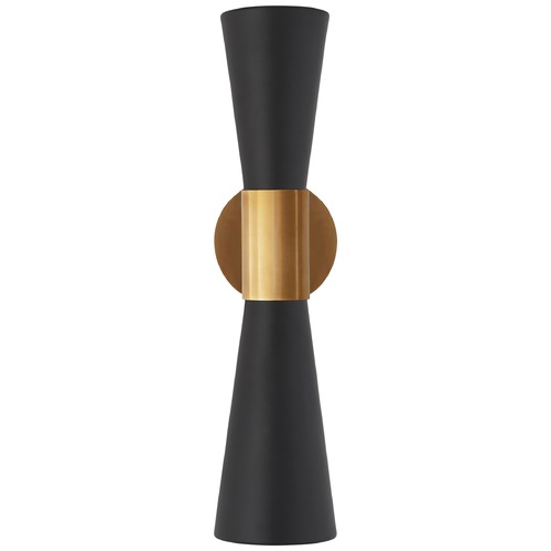 Aerin Clarkson Medium Narrow Sconce in Brass & Black by Visual Comfort Signature