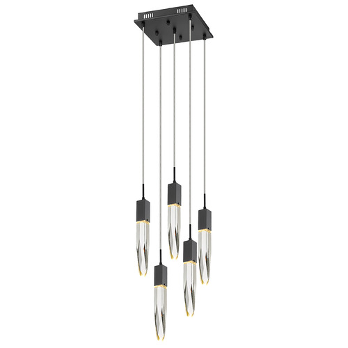 Original Aspen 5-Light LED Multi-Light Pendant in Black by Avenue Lighting