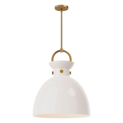 Alora Lighting Waldo Aged Gold Pendant Light with Bowl / Dome Shade