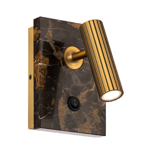 Modern Forms by WAC Lighting Nexus 7-Inch LED Wall Light in Black & Aged Brass by Modern Forms BL-54307-BK/AB