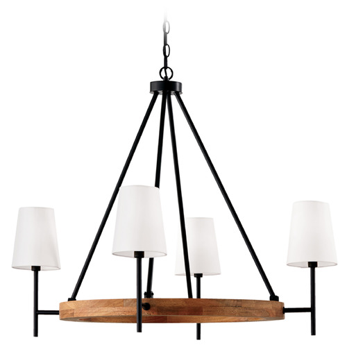 Capital Lighting Jonah Light Wood and Matte Black Chandelier
