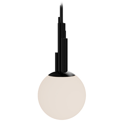 Modern Forms by WAC Lighting Modern Forms Sybil Polished Black Nickel LED Mini-Pendant Light with Globe Shade PD-60510-35-NB