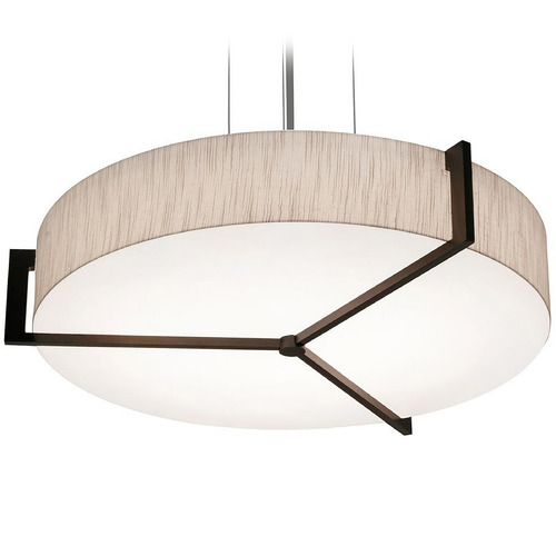 Afx Lighting Apex Satin Nickel Pendant Light with Drum Shade