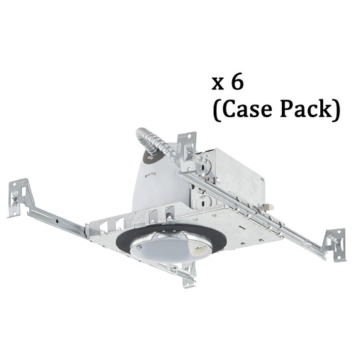 4-Inch New Construction LED GU10 Recessed Can Light IC Flat Ceiling - Case Pack of 6