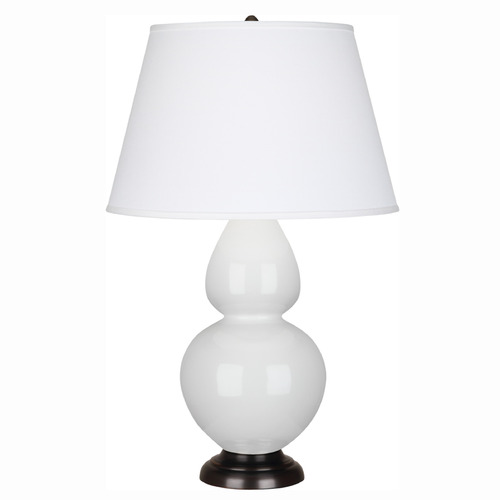 Robert Abbey Lighting Double Gourd Off White / Deep Patina Bronze Table Lamp with Empire Shade