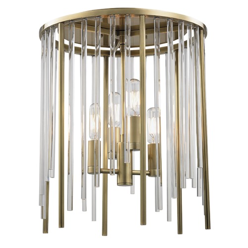 Lewis 4-Light Flush Mount - Aged Brass by Hudson Valley Lighting