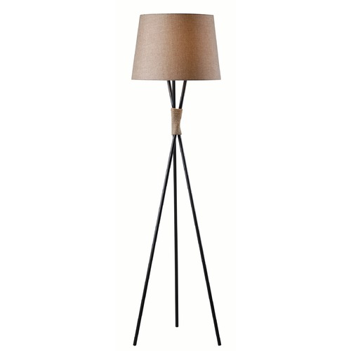 Kenroy Home Lighting Mid-Century Modern Floor Lamp Bronze with Rope Accents Trio by Kenroy Home 32766BRZ