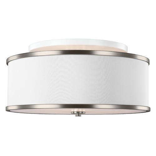 Lennon Medium Semi-Flush Mount in Satin Nickel by Visual Comfort Studio