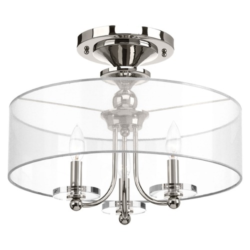 Progress Lighting March Polished Nickel Semi-Flush by Progress Lighting P350029-104