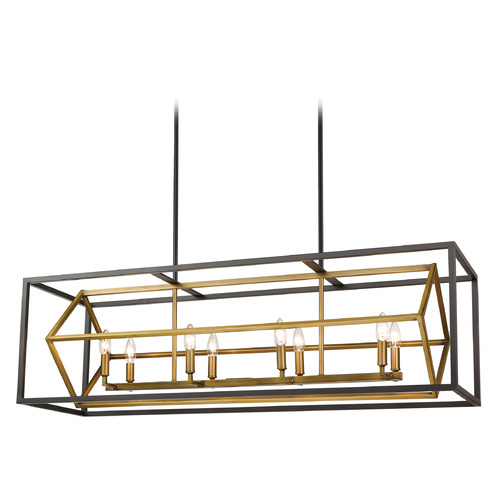 Z-Lite Euclid Olde Brass & Bronze Linear Light by Z-Lite 457-8L-OBR-BRZ