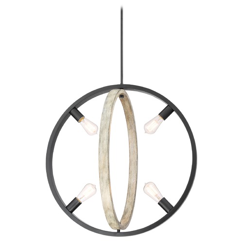 Augusta Black & Gray Wood Pendant by Nuvo Lighting