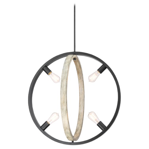 Nuvo Lighting Augusta Black & Gray Wood Pendant by Nuvo Lighting 60/6985