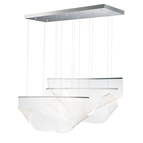 Rinkle 3-Light LED Linear Pendant in Polished Chrome by ET2 Lighting
