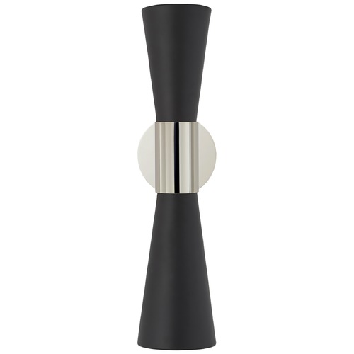 Visual Comfort Signature Collection Aerin Clarkson Narrow Sconce in Nickel & Black by Visual Comfort Signature ARN2009PNBLK