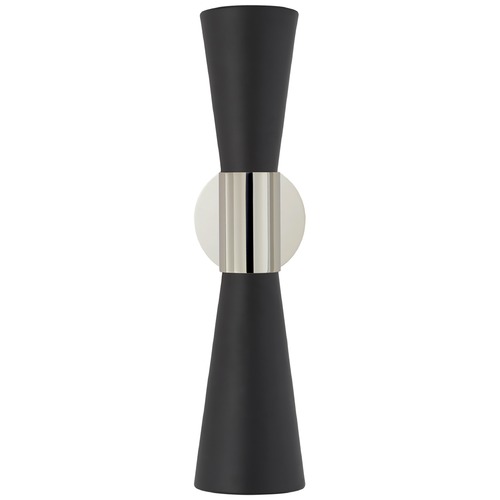 Aerin Clarkson Narrow Sconce in Nickel & Black by Visual Comfort Signature