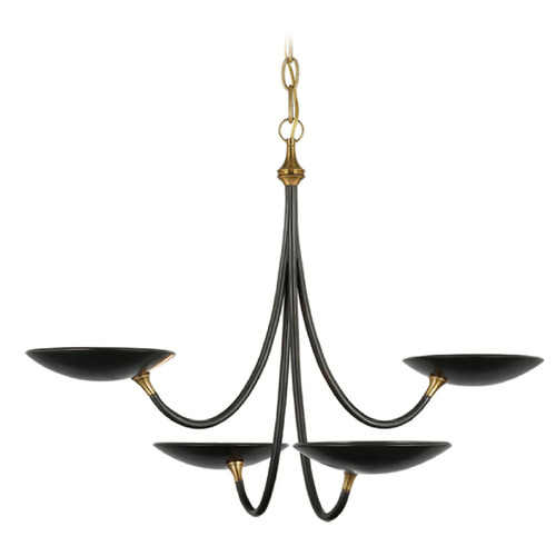 Visual Comfort Signature Collection Thomas OBrien Keira Chandelier in Bronze & Brass by VC Signature TOB5780BZ/HAB