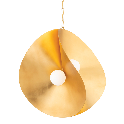 Peony 30-Inch Pendant in Gold Leaf by Corbett Lighting
