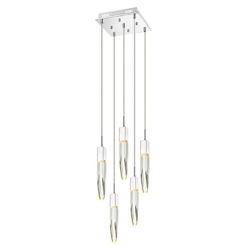 Original Aspen 5-Light LED Multi-Light Pendant in Chrome by Avenue Lighting