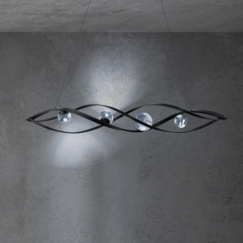 Slipstream 56-Inch LED Linear Pendant in Black by Schonbek Beyond