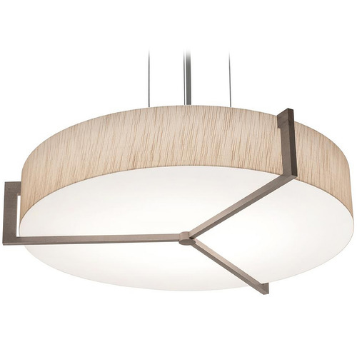 Afx Lighting Apex Satin Nickel Pendant Light with Drum Shade