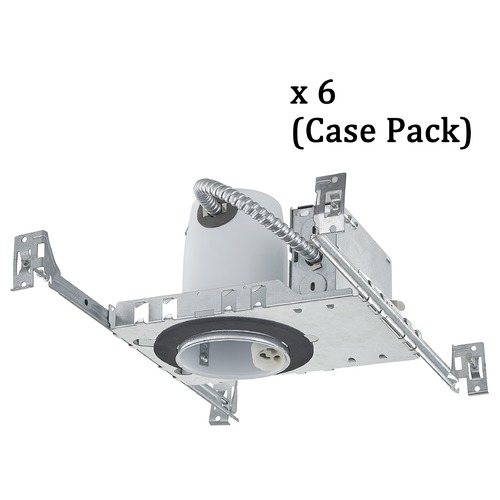 3.5-Inch New Construction LED GU10 Recessed Can Light IC Flat Ceiling - Case Pack of 6