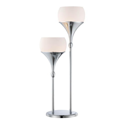 Modern Table Lamp with White Glass in Polished Chrome by Lite Source Lighting