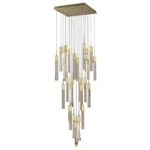Glacier Avenue 25-Light Brushed Brass LED Multi-Light Pendant by Avenue Lighting