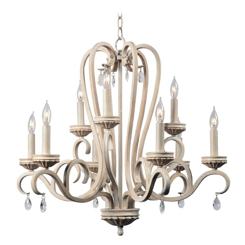 Kenroy Home Lighting Kenroy Home Marcella Weathered White with Gold Highlights Chandelier 93909WH