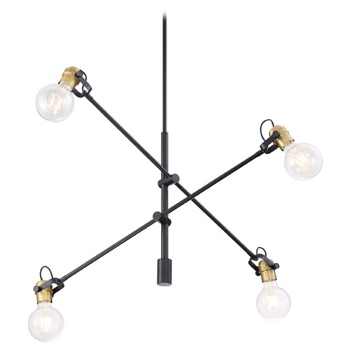 Mantra Black & Brushed Brass Pendant by Nuvo Lighting