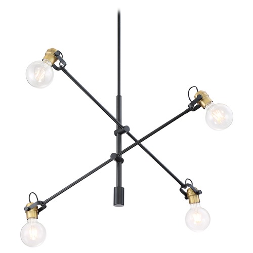 Nuvo Lighting Mantra Black & Brushed Brass Pendant by Nuvo Lighting 60/6990