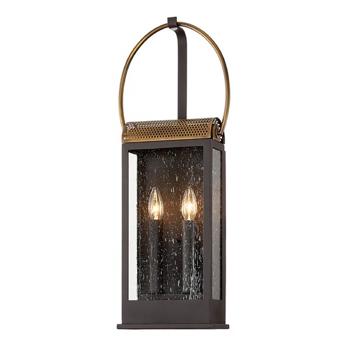 Holmes Bronze and Brass Outdoor Wall Light by Troy Lighting
