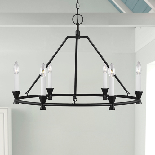 Visual Comfort Studio Collection Chapman & Meyers 29.38-Inch Keystone Aged Iron Chandelier by Visual Comfort Studio CC1196AI