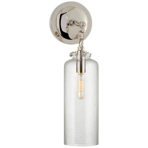 Visual Comfort Signature Collection Thomas OBrien Katie Cylinder Sconce in Nickel by Visual Comfort Signature TOB2225PNG3SG