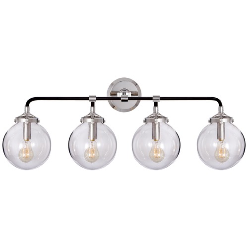Visual Comfort Signature Collection Ian K. Fowler Bistro 4-Light Sconce in Nickel by Visual Comfort Signature S2025PNBLKCG