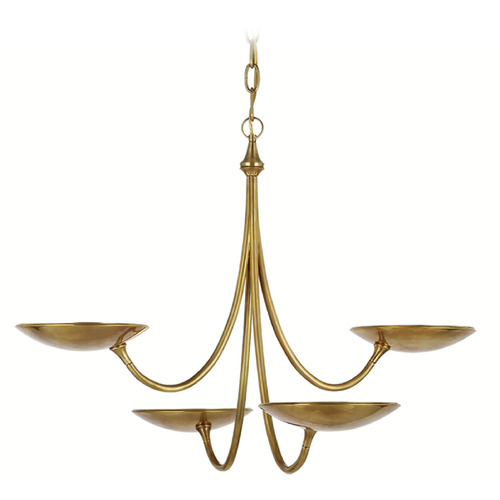 Visual Comfort Signature Collection Thomas OBrien Keira Chandelier in Brass by Visual Comfort Signature TOB5780HAB