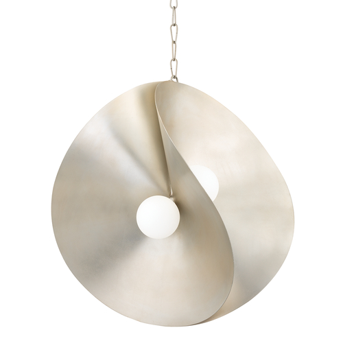 Peony 30-Inch Pendant in Warm Silver Leaf by Corbett Lighting