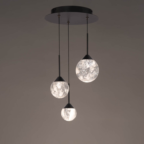 Quest 3-Light LED Crystal Pendant in Black by Schonbek Beyond