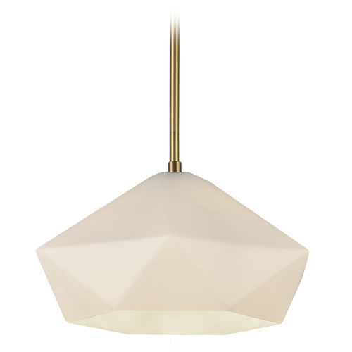 Alora Lighting Krysta Brushed Gold Pendant Light with Hexagon Shade