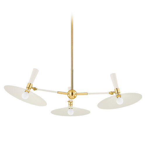Mitzi By Hudson Valley Tali Roth Milena Aged Brass & Soft Cream LED Chandelier