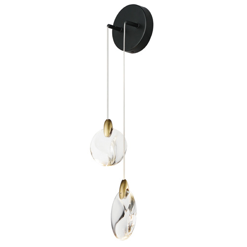 Et2 Pebble Black & Polished Gold LED Sconce