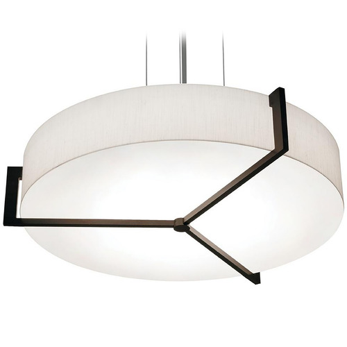 Afx Lighting Apex Satin Nickel Pendant Light with Drum Shade