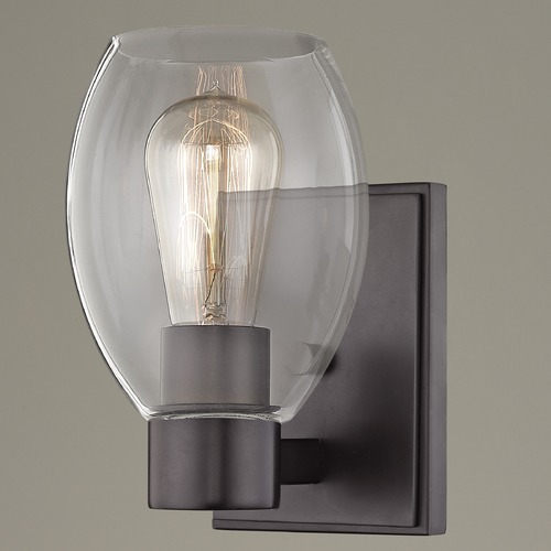 Clear Glass Sconce Bronze