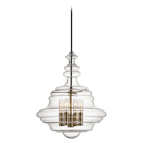 Washington 4-Light Pendant in Aged Brass by Hudson Valley Lighting