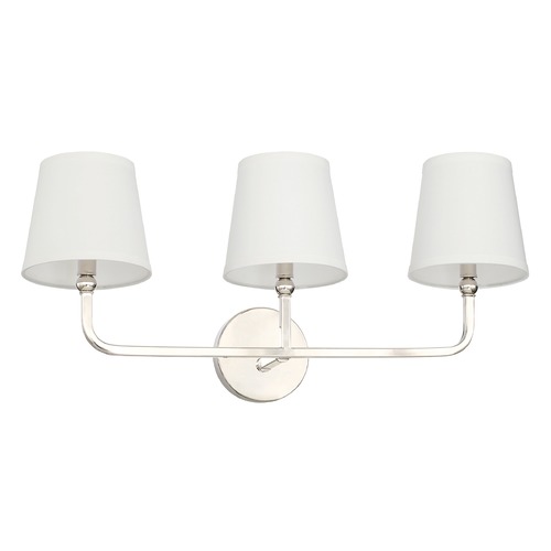 Capital Lighting Dawson 25.50-Inch Vanity Light in Polished Nickel with White Shades by Capital Lighting 119331PN-674